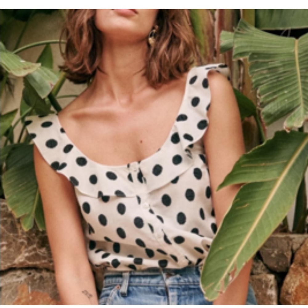 Sezane polka dot tank